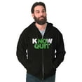 thumbnail image 1 of Know No Quit Motivation Gym Workout Unisex Fleece Graphic Zip Up Hoodie Brisco Brands 2X, 1 of 5