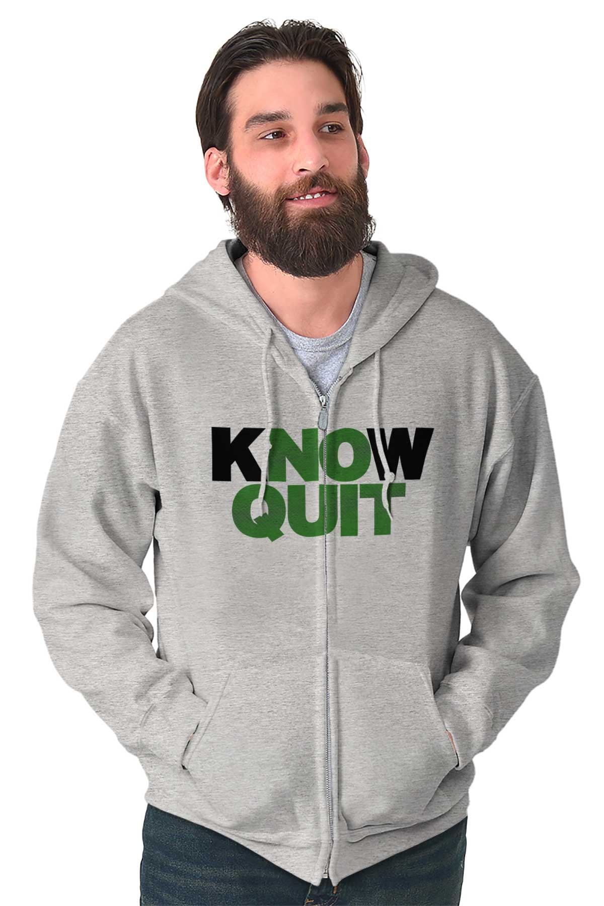 Know Quit Motivation Workout Exercise Zip Up Hoodie Men's Women's