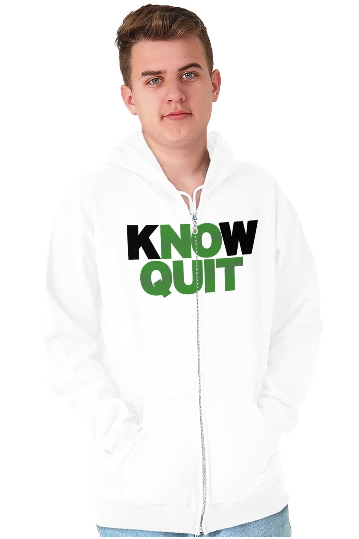 Know Quit Motivation Workout Exercise Zip Up Hoodie Men's Women's