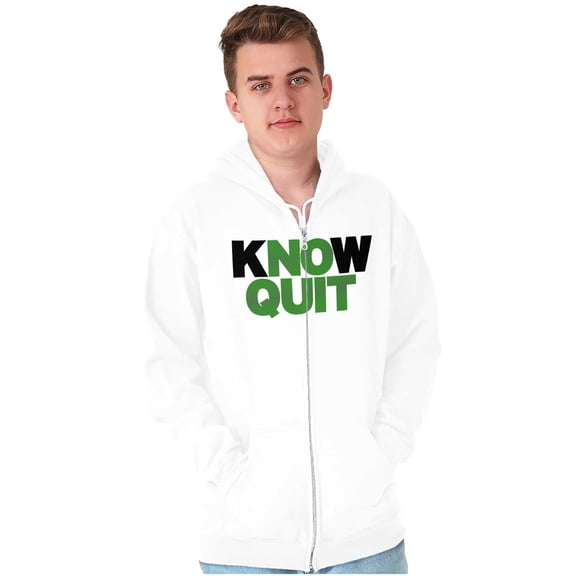 Know Quit Motivation Workout Exercise Zip Up Hoodie Men's Women's Brisco Brands X