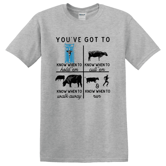 Know When To Hold Em Cattle Farmer Ranching T-Shirt