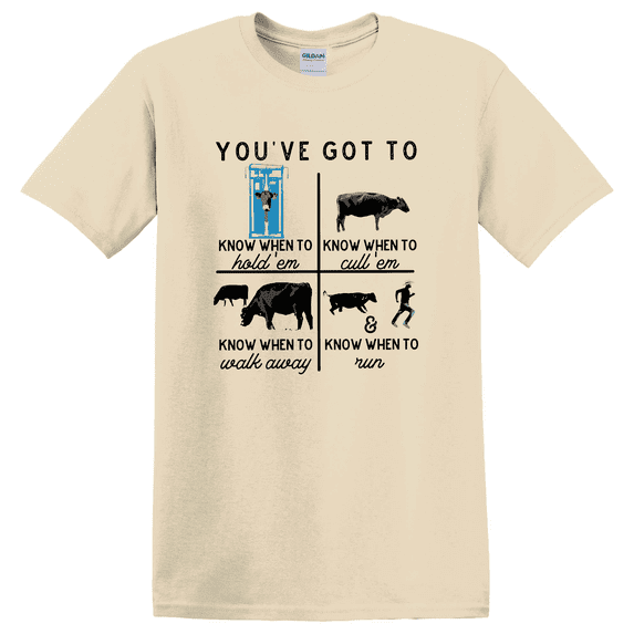 Know When To Hold Em Cattle Farmer Ranching T-Shirt