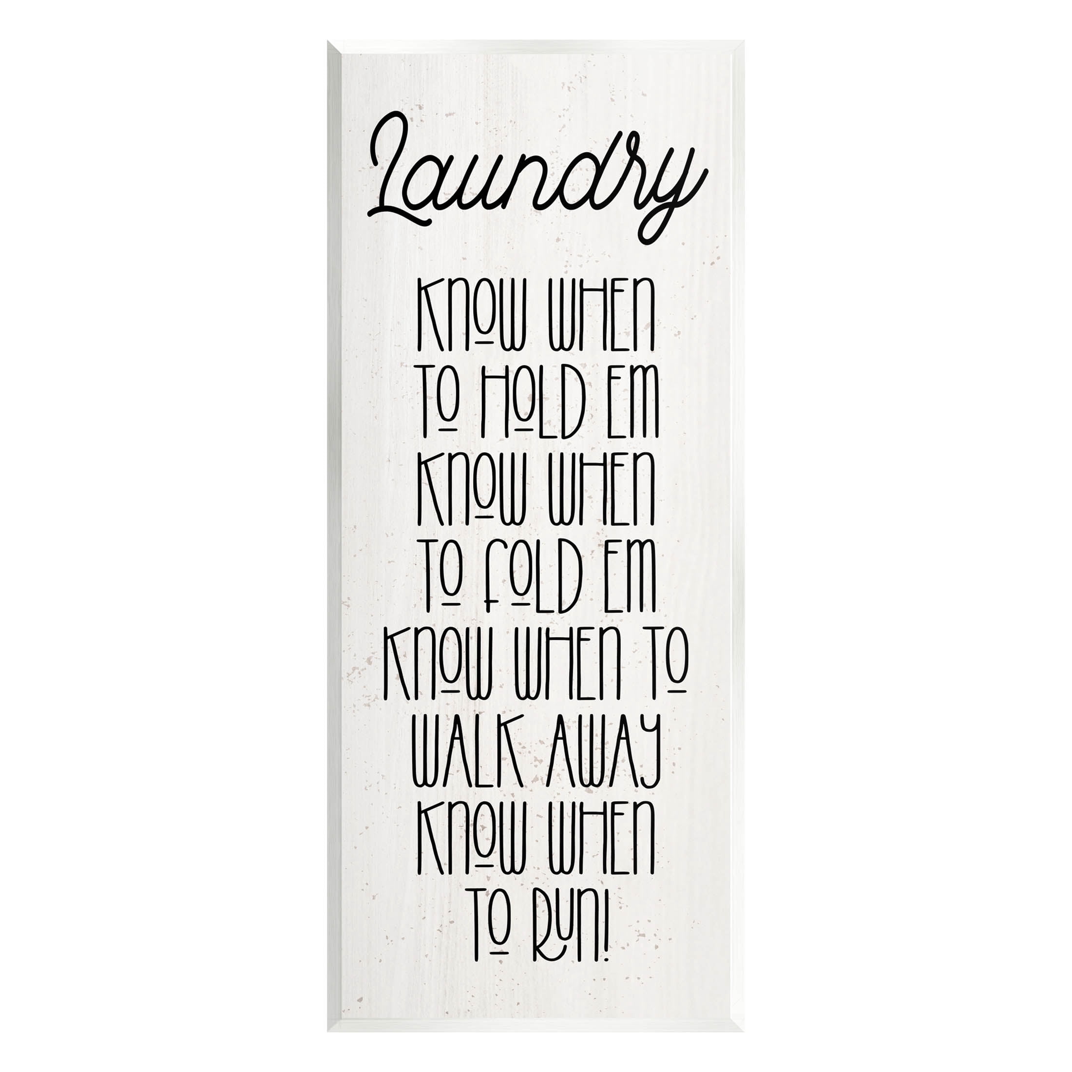Know When To Run Funny Laundry Typography Graphic Art Unframed Art Print Wall Art