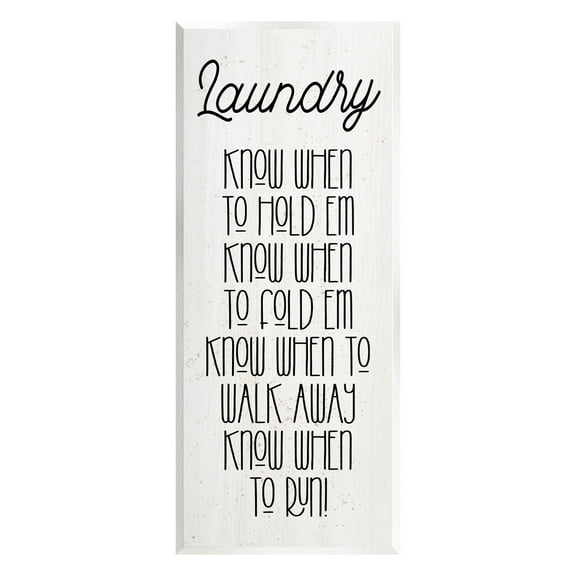 Know When To Run Funny Laundry Typography Graphic Art Unframed Art Print Wall Art