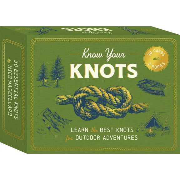 Know Your Knots : Learn the best knots for outdoor adventures - 30 cards and 2 ropes (Cards)