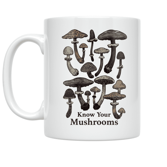 Know Your Mushrooms Forager Guide - Mycology Enthusiast - 11 oz Ceramic Coffee Mug