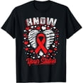 thumbnail image 1 of Know Your Status Red Ribbon Hiv & Aids Awareness Virus T-Shirt, 1 of 4