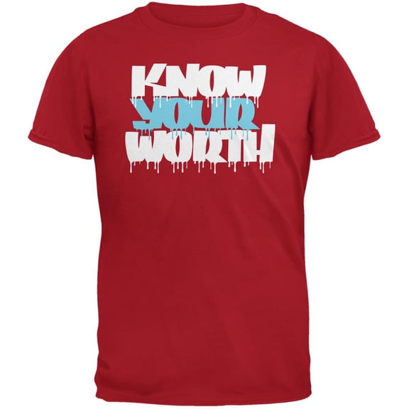 Know Your Worth Red Adult T-Shirt - X-Large