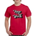 thumbnail image 1 of Know Your Worth Slogan T-Shirt Men -Image by Shutterstock, Male XX-Large, 1 of 4