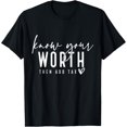 thumbnail image 1 of Know Your Worth Then Add Tax Funny Inspirational Womens Mens T-Shirt, 1 of 4