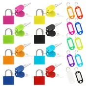 Knowbie 8 Pcs Luggage Locks Set, Locker Lock with Keys and Luggage Tags Small Luggage Padlocks, Suitcase Locks Metal Keyed Padlock for School Gym, 8 Colors(Lock with tags)
