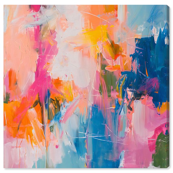 Knowing You Canvas Modern Color Abstract by Art Remedy, Gallery Wrapped, 12" x 12"