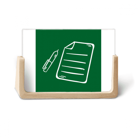Knowledge Classroom Paper Pen Writing Photo Wooden Photo Frame Tabletop Display