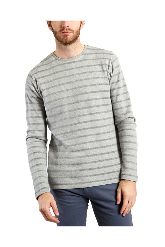 Apparel Mens Striped Organic Cotton Sweatshirt XX-Large Gray