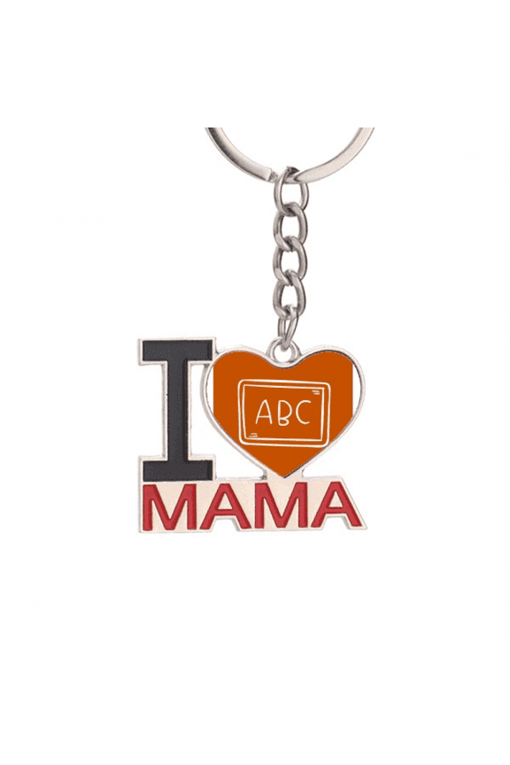 Knowledge Display English Alphabet Blackboard Keychain Metal Keyring Holder Love MAMA Mother