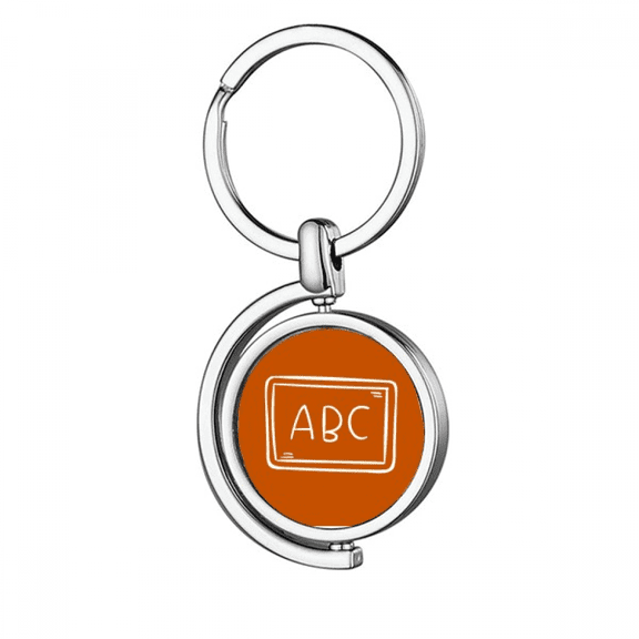 Knowledge Display English Alphabet Blackboard Rotating Keychain Metal Keyring Holder