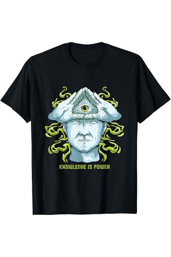 Knowledge Is Power Illuminati Pyramid All-Seeing Eye T-Shirt