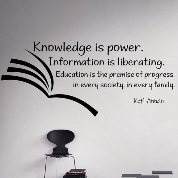 Knowledge is Power Wall Decal Motivational Quotes Book Words Vinyl Stickers Classroom School Reading Room Interior Decor 57x24cm