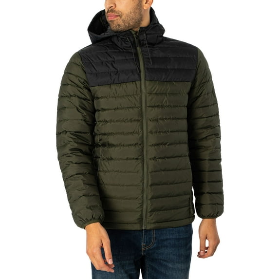KnowledgeCotton Apparel Repreve Rib Stop Quilted Jacket, Green