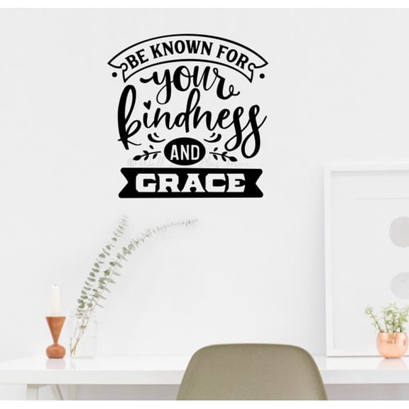 Be Known For Your Kindness Grace Wall Decals Quotes Motivational - Quote Decals for Wall - Die-Cut Vinyl Wall Art - Inspirational Vinyl Decals - Sayings for Wall Décor, 23x23-Inch, Black