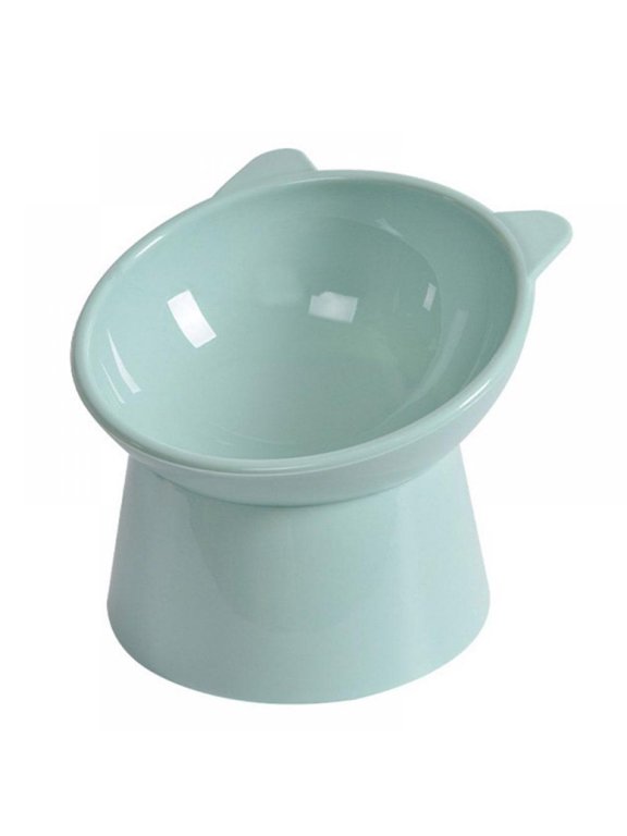 Elevated Anti-Vomiting Cat Bowl with 45° Tilt for Pets, Green