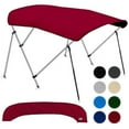 thumbnail image 1 of Knox B32-T32D 6 ft. x 46 x 67-72 in. 3-Bow Boat Bimini Top - 900D Marine Canvas - Burgundy, 1 of 7