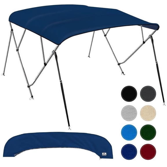 Knox B42-T42G 67-72 in. Bass Boat 4 Bow Bimini Tops for Boats, Navy Blue