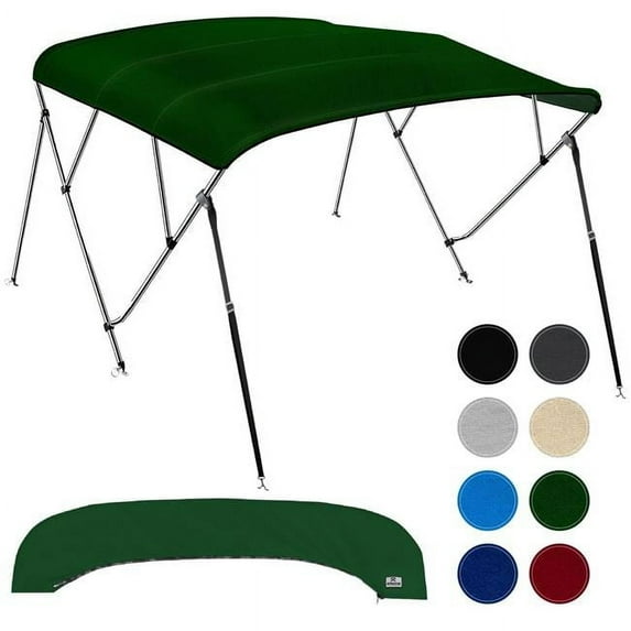 Knox B45-T45H 85-90 in. Bass Boat 4 Bow Bimini Tops for Boats, Hunter Green