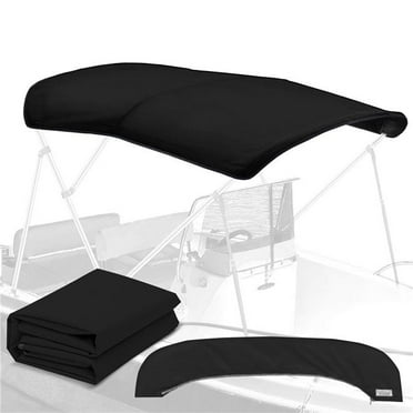 Knox C41BLK Fishing 4-Bow Bimini Top Universal Replacement Canvas Cover, Black