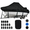 thumbnail image 1 of Knox CCC22-BK Center Console Built-In Outboard Motor Cover, 600D Waterproof Trailerable Boat Cover with Tie-Down Straps & Storage Bag, Fits Boats 20 - 22 ft. Long & 106 in. Beam Width, Black, 1 of 7