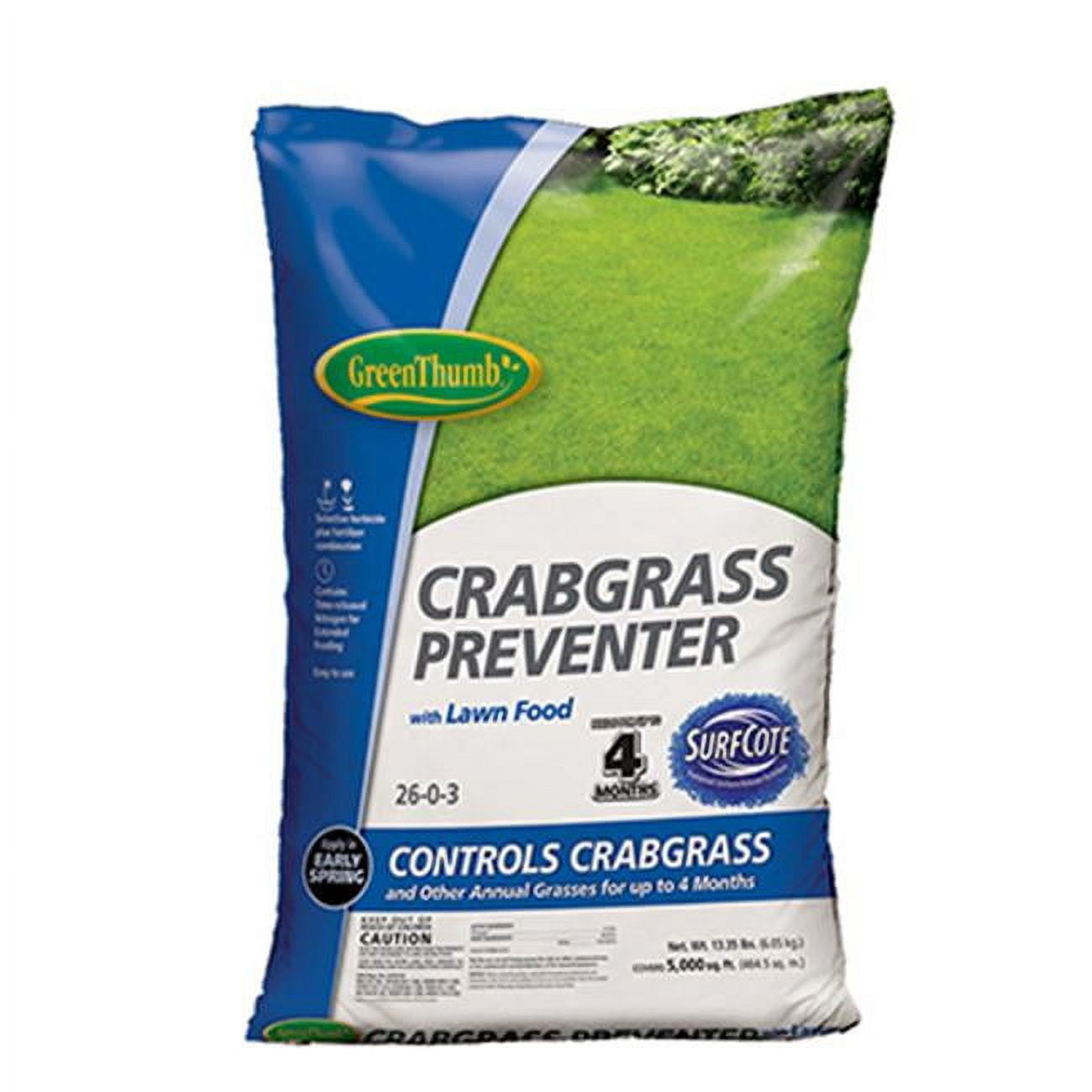 Knox Fertilizer 5000 sq ft. Green Thumb Coverage, 2603 Crabgrass Preventer Plus Lawn Food