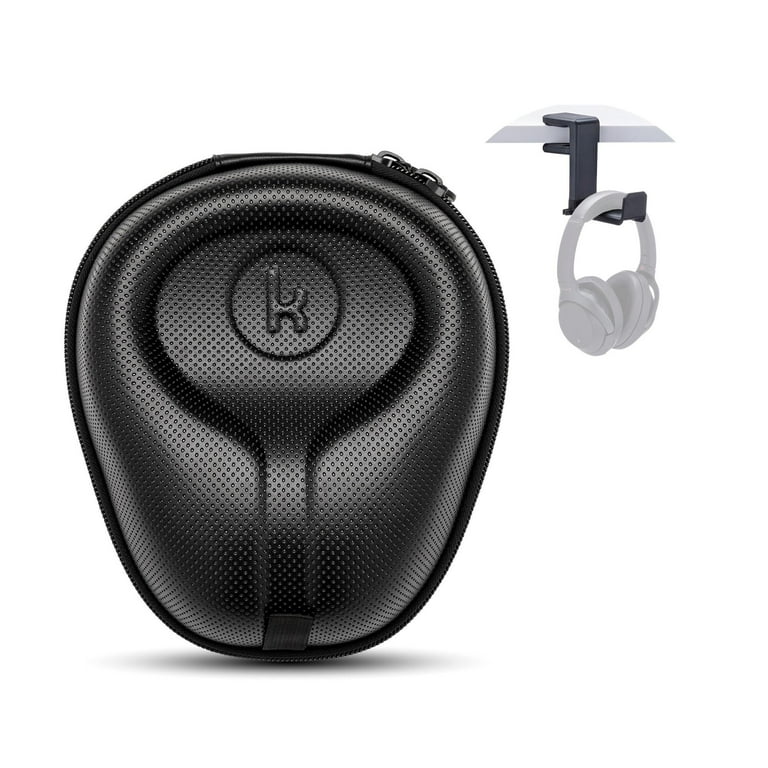 Knox Gear Hard Shell Headphone Case Large with Headphone Hanger Mount