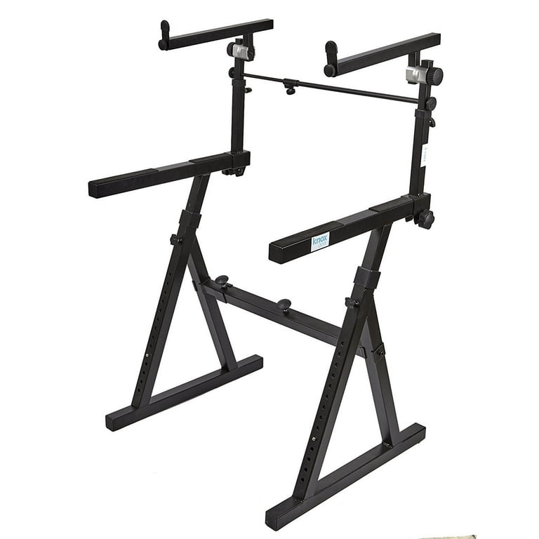 Knox Gear Z-Style Two Tier Electronic Keyboard Stand, Music Double