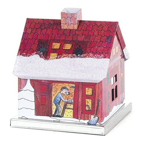 Knox Red Metal Christmas Smoker House with Carpenter Incense Smoker 2.4 Inch