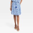 thumbnail image 1 of Knox Rose Blue Ikat Women's Mini Tiered A-Line Skirt Size S, 1 of 6