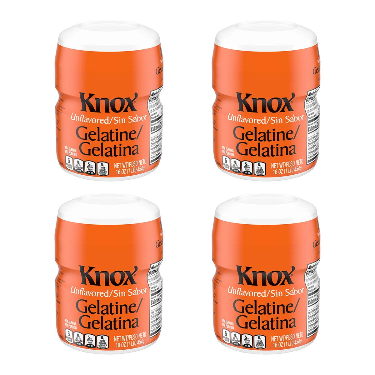 Knox Unflavored Gelatin, 16 oz Can (Pack 4)