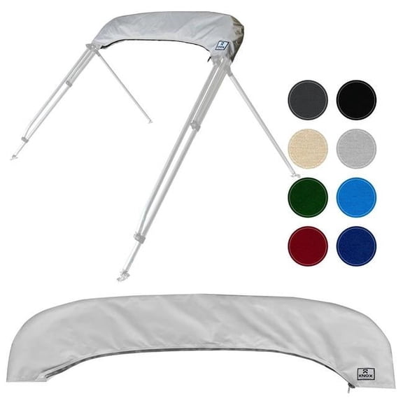 Knox W2SLV 67-72 in. Bimini Top Boot Cover Replacement Fits 3 Bow & 4 Bow Bimini Tops for Boats, Light Gray