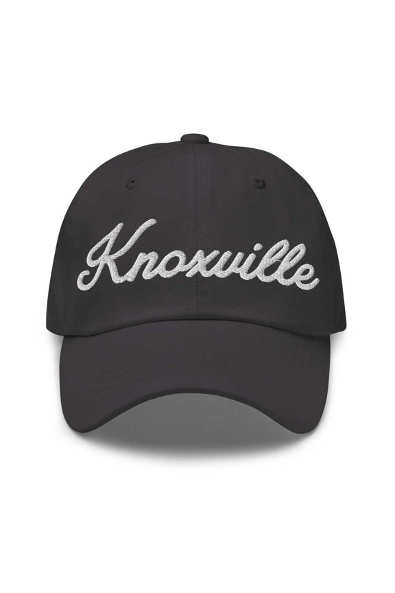 Knoxville Baseball Cap Knoxville Dad Hat Bold Script California CA Hat Embroidered Souvenir Gift Dark Grey
