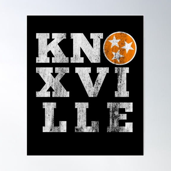 Knoxville Orange Tennessee Flag Volunteer State Shirt Gear Poster Wall Art, Modern Wall Decor For Living Room Bedroom, 8x12 UNFRAMED