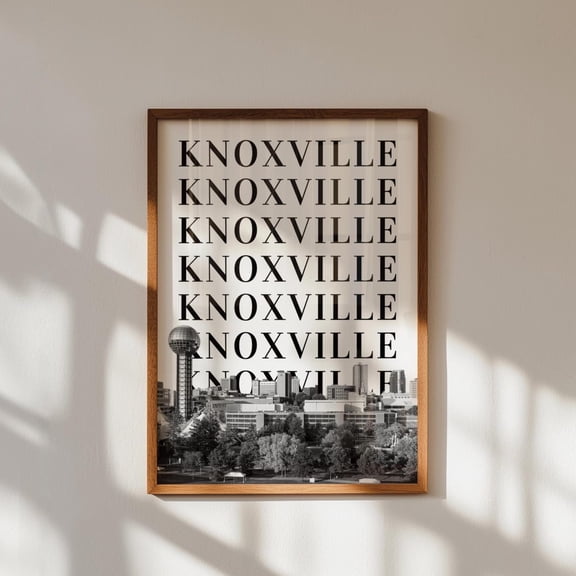 Knoxville Print Black White Knoxville Tn Skyline Print Minimalist Knoxville Tennessee Wall Art Tennessee Dorm Decor Home Decor #586, Unframed Poster Size 12x18