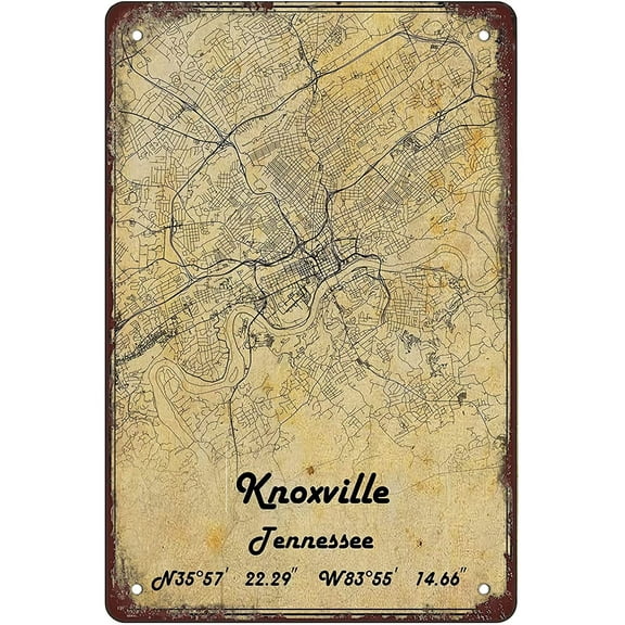 Knoxville Tennessee Antique Map Of Usa Cities And Hometowns Retro Wall Decor Shop Garage Family Garden Bar Cafe Restaurant Hotel 12x8 Inches