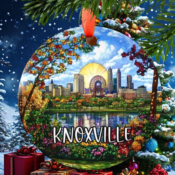 Knoxville Tennessee Christmas Ornament, Ceramic, Acrylic - City Travel Souvenir, Tree Hanging, Keepsake 2025, Wanderlust Gift, Collectible, Holiday Tree Decoration