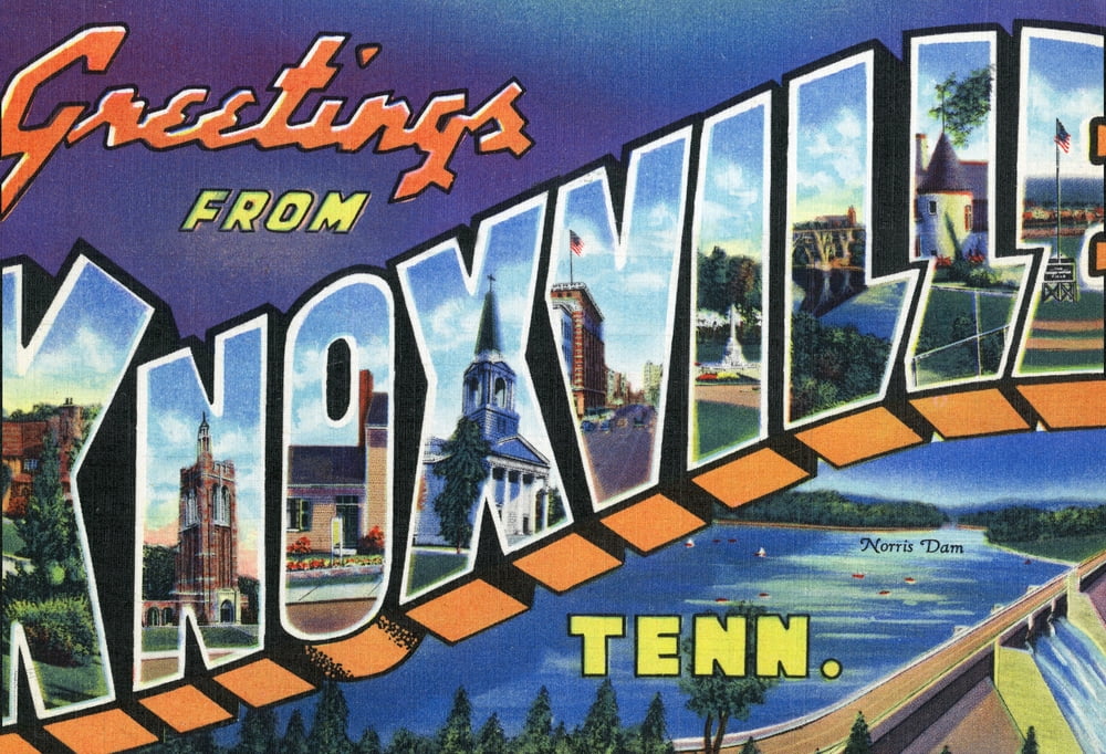 Knoxville, Tennessee, Large Letter Scenes (9x12 Wall Art Print, Home