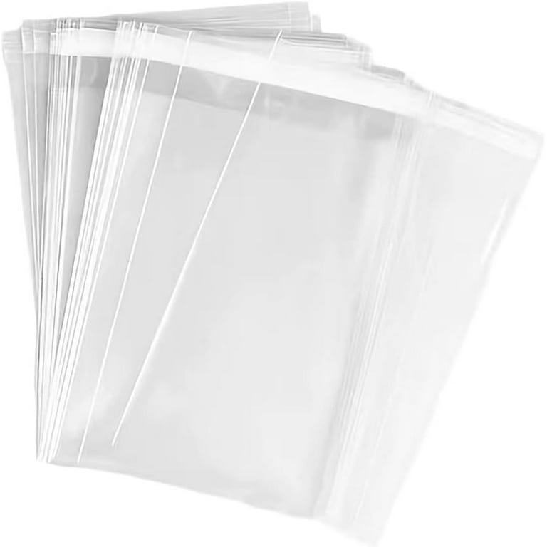 Knpot 100 Pieces 9x12 Inch Clear Plastic Bags for Packaging Clothing T Shirts Strong Packing Self Adhesive Cellophane Bag Party Decorative Walmart