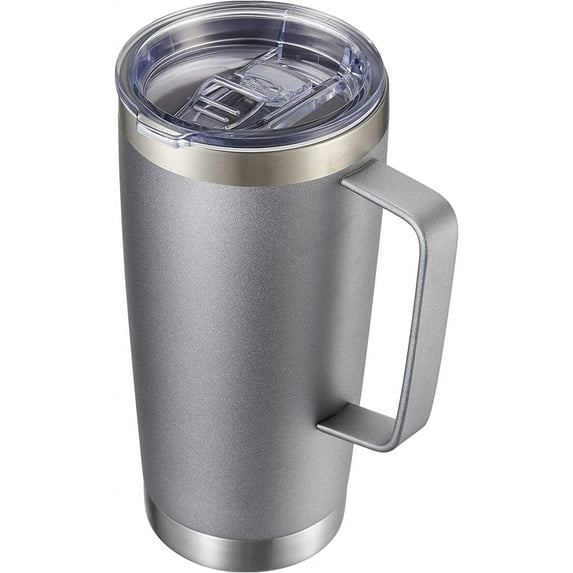 Knpot 20 Oz Tumbler Mug Lid 2 Straws Insulated Travel Coffee Mug Handle Double Wall Stainless Steel Vacuum Coffee Tumbler Thermal Coffee Cup A Navy B