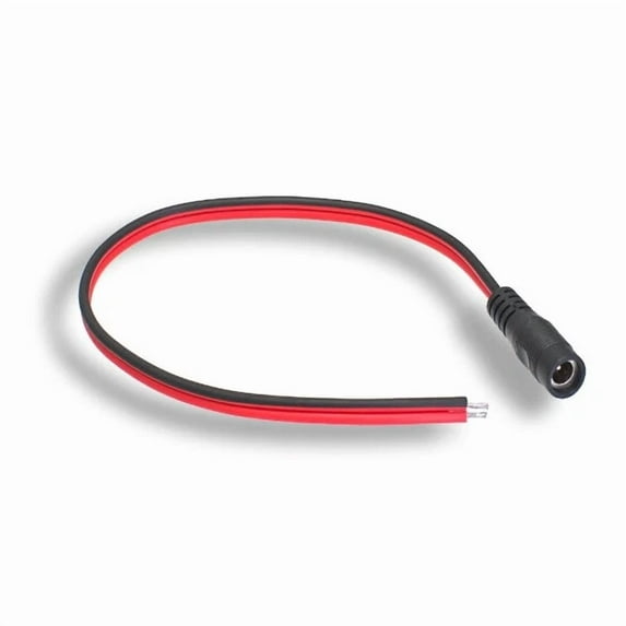 Kntk 12" Pigtail Power Cable Dc 5.5 X 2.1Mm Female To Bare Wire Cctv Dvr Camera