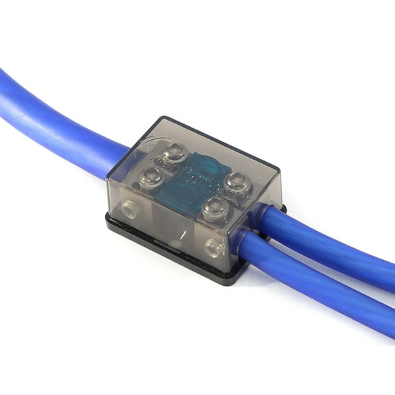 KnuKonceptz Bassik 2 Way Mini ANL Fuse Distribution Block - 1/0 Gauge to 4 Gauge - 60 Amp