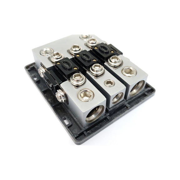 KnuKonceptz Bassik High Current 3 Way 0 Gauge Fuse Distribution Block - 200 Amp