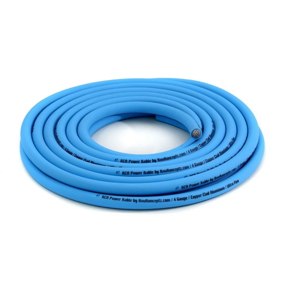 KnuKonceptz KCA Kandy Kable 4 Gauge Neon Blue Power / Ground Wire