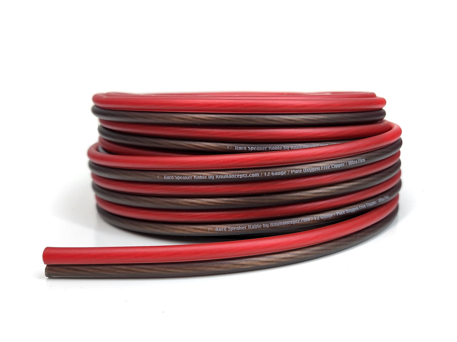 KnuKonceptz Kord Speaker Kable 12 Gauge Oxygen Free Copper Speaker Wire 100' Red/Black …